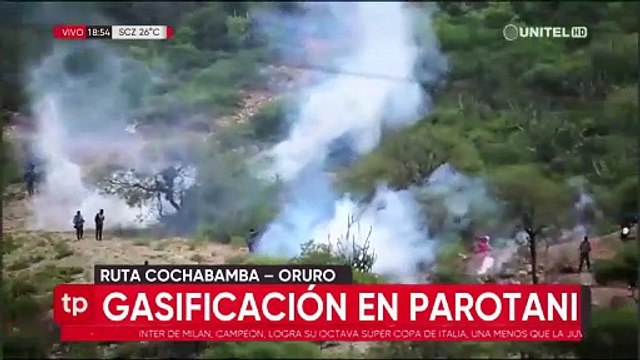 Policía dice que usó agentes químicos ante los dinamitazos de los bloqueadores en Parotani