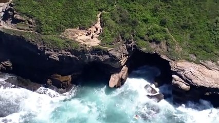 Teen lifeguard rescues boys from coastal cave