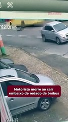 Motociclista morre ao cair embaixo de rodado de ônibus
