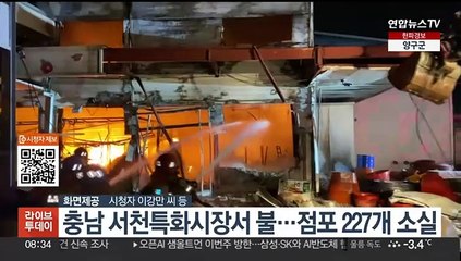 충남 서천특화시장 불…점포 227개 소실