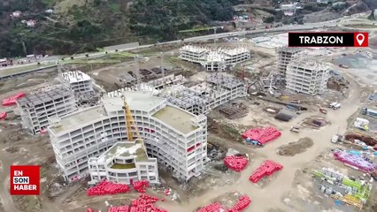 Trabzon Şehir Hastanesi'nin inşaatı yükseliyor
