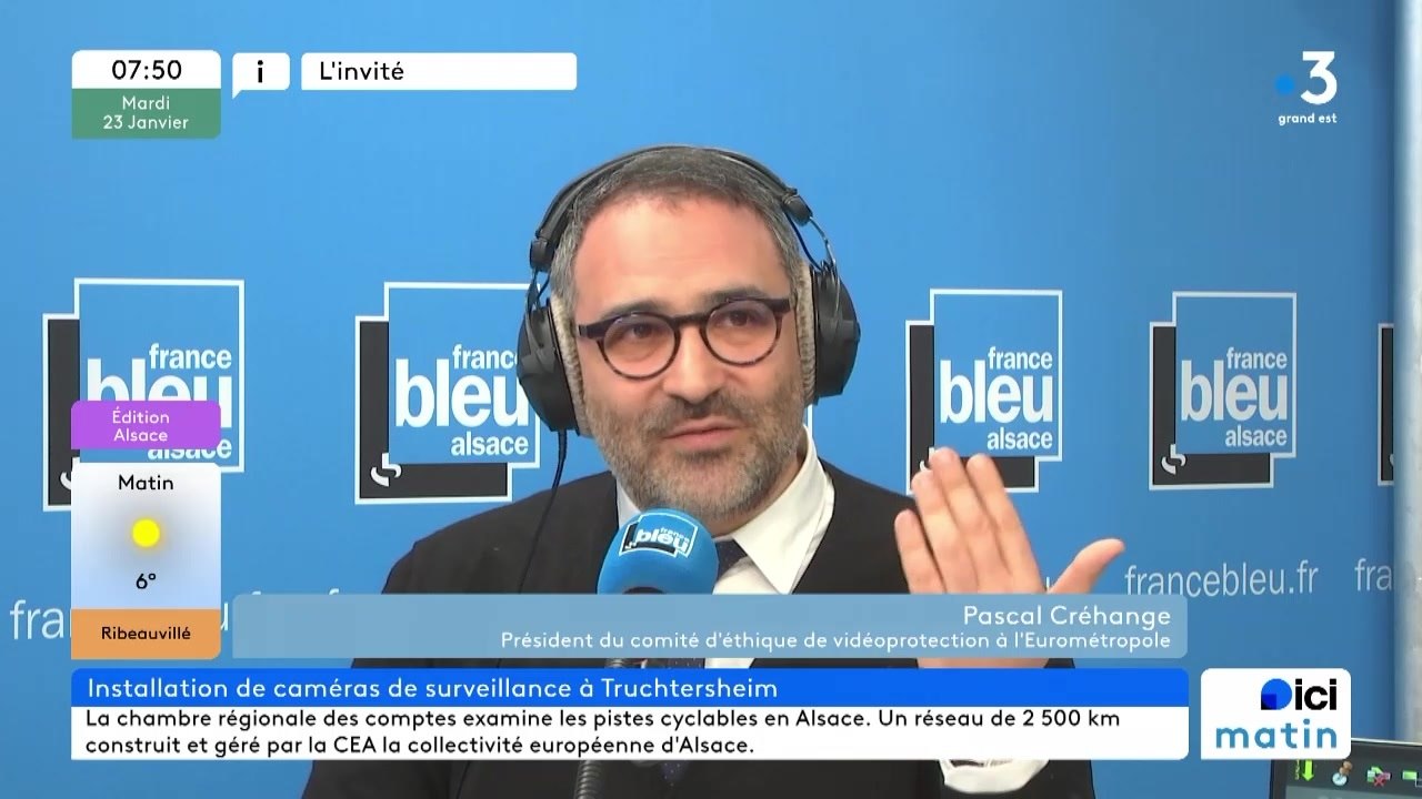Pascal Créhange, président du comité d'éthique de vidéoprotection de l'Eurométropole de Strasbourg