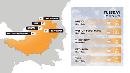 Bristol weather forecast 23 January