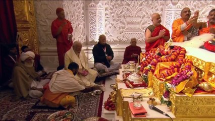 #WATCH | Ram Mandir Murti Consecrated, PM Modi Leads Rituals
