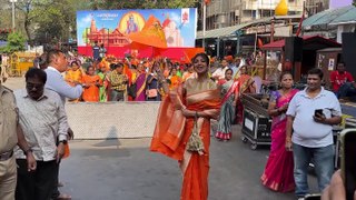 Shilpa Shetty seen engrossed in devotion to Lord Ram holding a flag in her hands