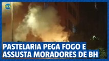 Pastelaria pega fogo e assusta moradores no Centro de BH