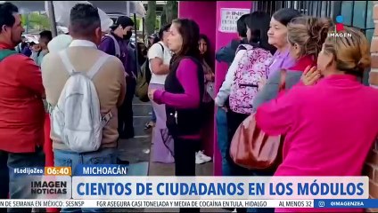 Michoacanos hicieron fila de hasta cuatro horas en módulos del INE