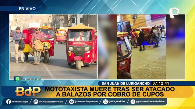 Delincuentes abren fuego contra mototaxistas en SJL por cobro de cupos: transeúnte pierde la vida