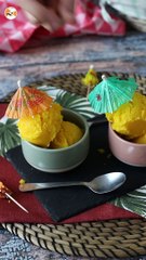 Sorbet mit grüner zitrone und mango, aus nur 3 zutaten und bereit in 5 minuten!