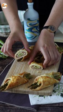 Feuilletés aux asperges, jambon et fromage fondant