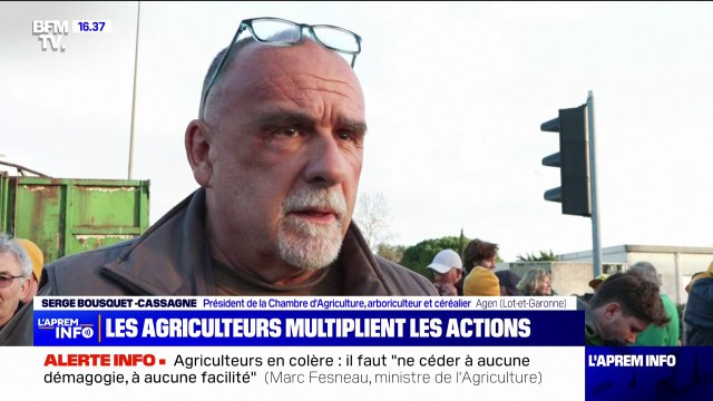 Serge Bousquet-Cassagne (président de la Chambre d'agriculture du Lot-et-Garonne) menace de réaliser des actions plus clivantes et sévères en l'absence d'annonces de la part du gouvernement
