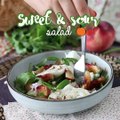 Sweet and sour salad with roasted peaches and burrata !