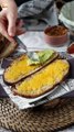 Maxi grilled cheese sandwich: cheddar,  shredded chicken, avocado, bacon