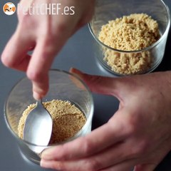 Vasitos de chocolate y turrón. receta fácil