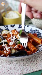 Pasta alla norma, o prato italiano com berinjela, numa versão mais saudável!