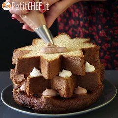 Pandoro farcito con crema al mascarpone e nutella