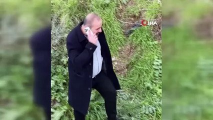 Araçla takla attı, yakınlarını arayıp