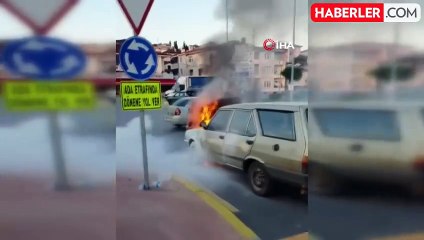 Seyir halindeki Tofaş alevlere teslim oldu