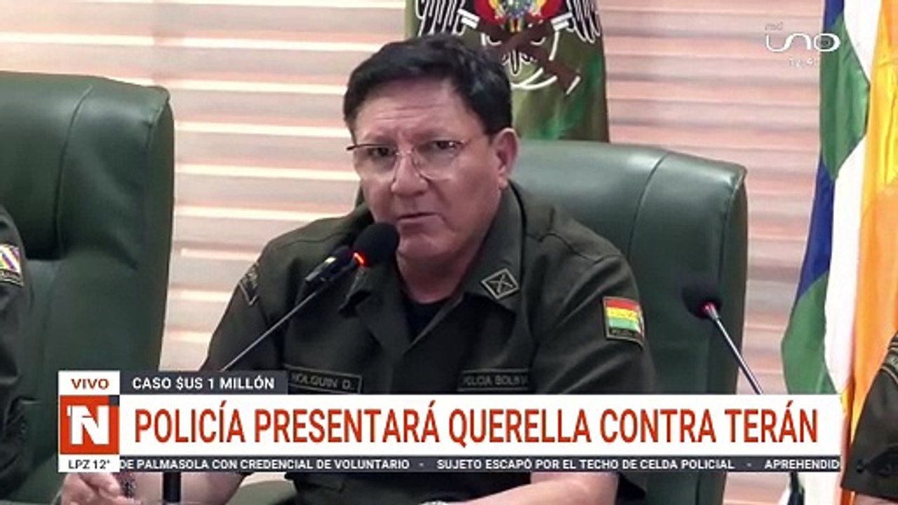 Policía presentará querella contra Terán
