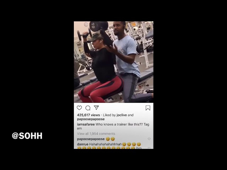 Safaree Gets Creep-Creep Working Out W/ Erica Mena