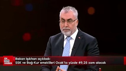 Descargar video: Bakan Işıkhan açıkladı: SSK ve Bağ-Kur emeklileri Ocak'ta yüzde 49,25 zam alacak