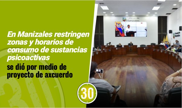 Restringen zonas y horarios de consumo de sustancias psicoactivas en Manizales