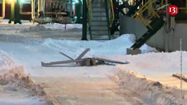 Footage from the territory of Russian oil refinery attacked by Ukrainian drones