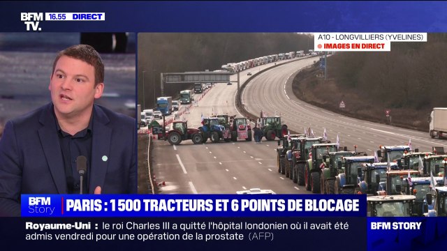 Mobilisation des agriculteurs autour de Paris: Tous les blocages ne sont pas encore en place , indique Yohann Barbe (FNSEA)