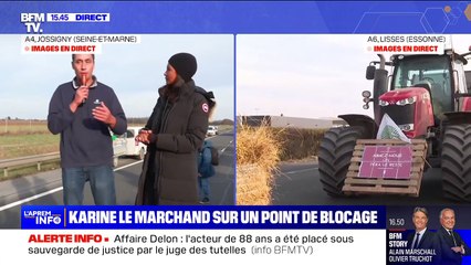 "Il faut se battre !" : Karine Le Marchand débarque auprès des agriculteurs sur le blocage de l'A4, en Seine-et-Marne