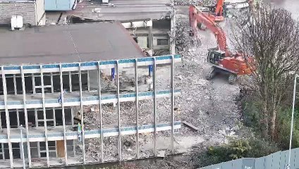 Demolition of The News Centre in Hilsea, Portsmouth