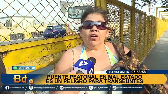 Sin barandas y con fierros oxidados: denuncian mal estado de puente Santa Anita