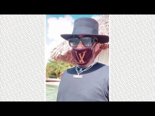 Fabolous Hits Aruba In Louis Vuitton Slippers + Matching Mask