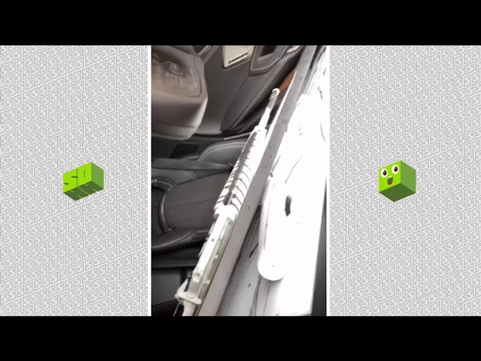 Blueface Is Stuck Driving His Coupe With A Ton Of Paintings Smashing Him