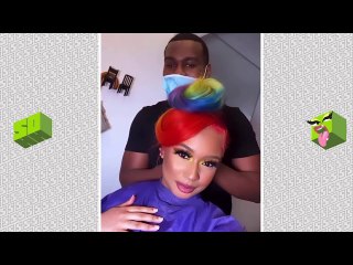 Tekashi 6ix9ine’s Girlfriend Jade Shows Off Her Various Hairstyles Including The Rainbow Look