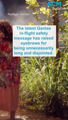 Bizarre Qantas in-flight safety message slammed