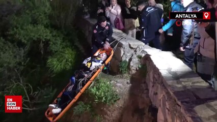 Antalya'da falezlerdeki manzara keyfi hastanede bitti