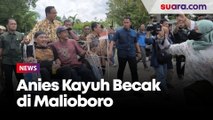 Anies Baswedan Kayuh Becak Sepulang Bertemu Gubernur DIY