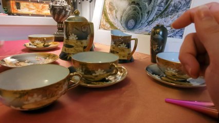 ASMR | Dusting Japanese Tea Set | Whispering/Tapping