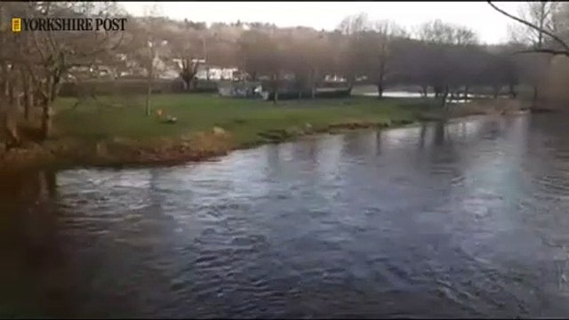 Storm Jocelyn wind and rain impacts River Wharfe, Ilkley water levels