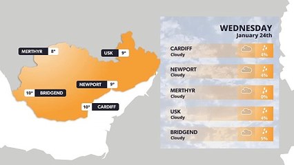 Cardiff weather forecast 24 January