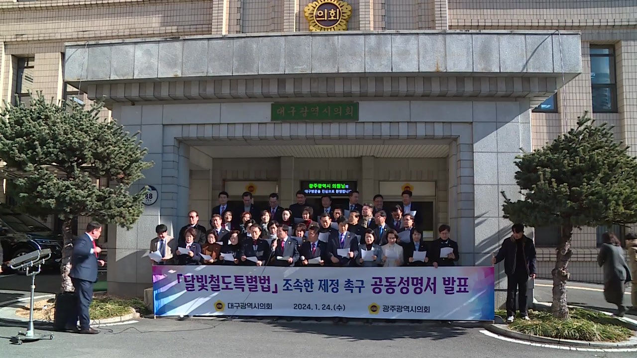 [대구] 대구·광주시의회 "달빛철도 특별법 조속 제정" 공동성명 / YTN