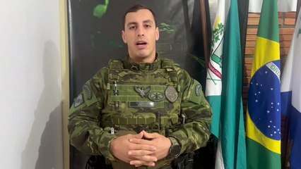 1ºTenente Erioberto Alves Joeckel, do BPFron,  fala sobre o resgate dos trabalhadores em situação análoga à escravidão, em Icaraíma