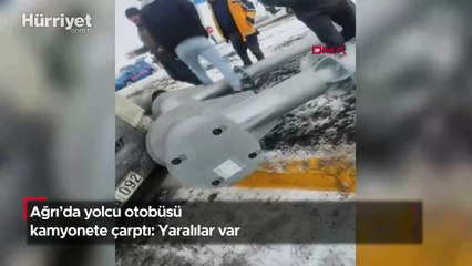 Ağrı'da yolcu otobüsü, kamyonete çarptı: Yaralılar var