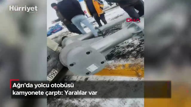 Ağrı'da yolcu otobüsü, kamyonete çarptı: Yaralılar var