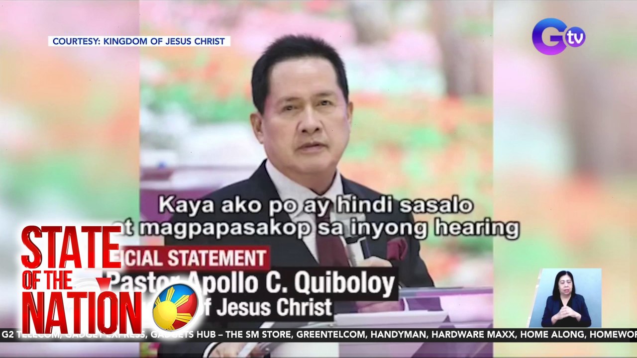 Quiboloy, hindi raw haharap kailanman sa pagdinig ng senado kaugnay sa umano'y pang-aabuso niya sa mga miyembro ng Kingdom of Jesus Christ | SONA