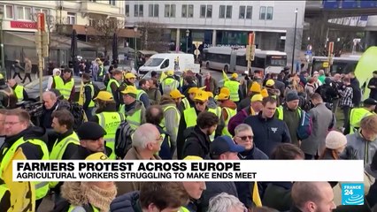 French farmers take protest to Brussels