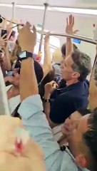 Paro general: el video de Katopodis llegando a la marcha en tren