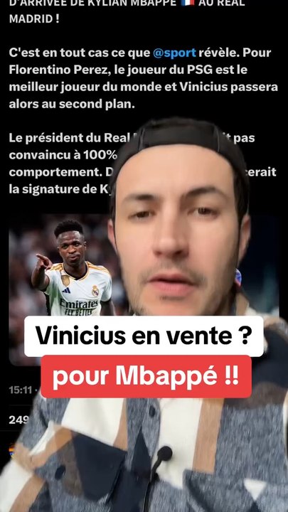  Vinicius mit en vente par le Real Madrid ? Pour financer Mbappé ? #vinicius #real #realmadrid #mbappé #florentinoperez