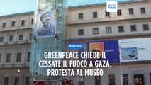 Azione di Greenpeace a Madrid per chiedere il cessate il fuoco a Gaza