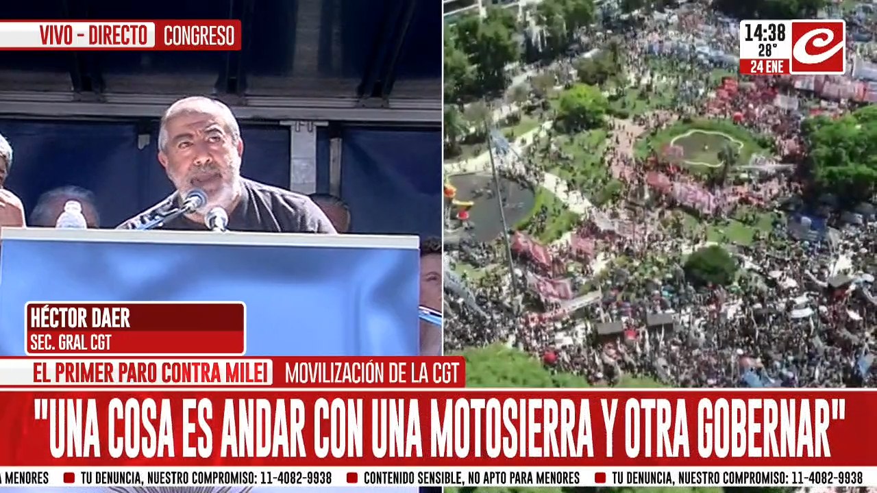 Héctor Daer, secretario general CGT: "Venimos a defender la patria"